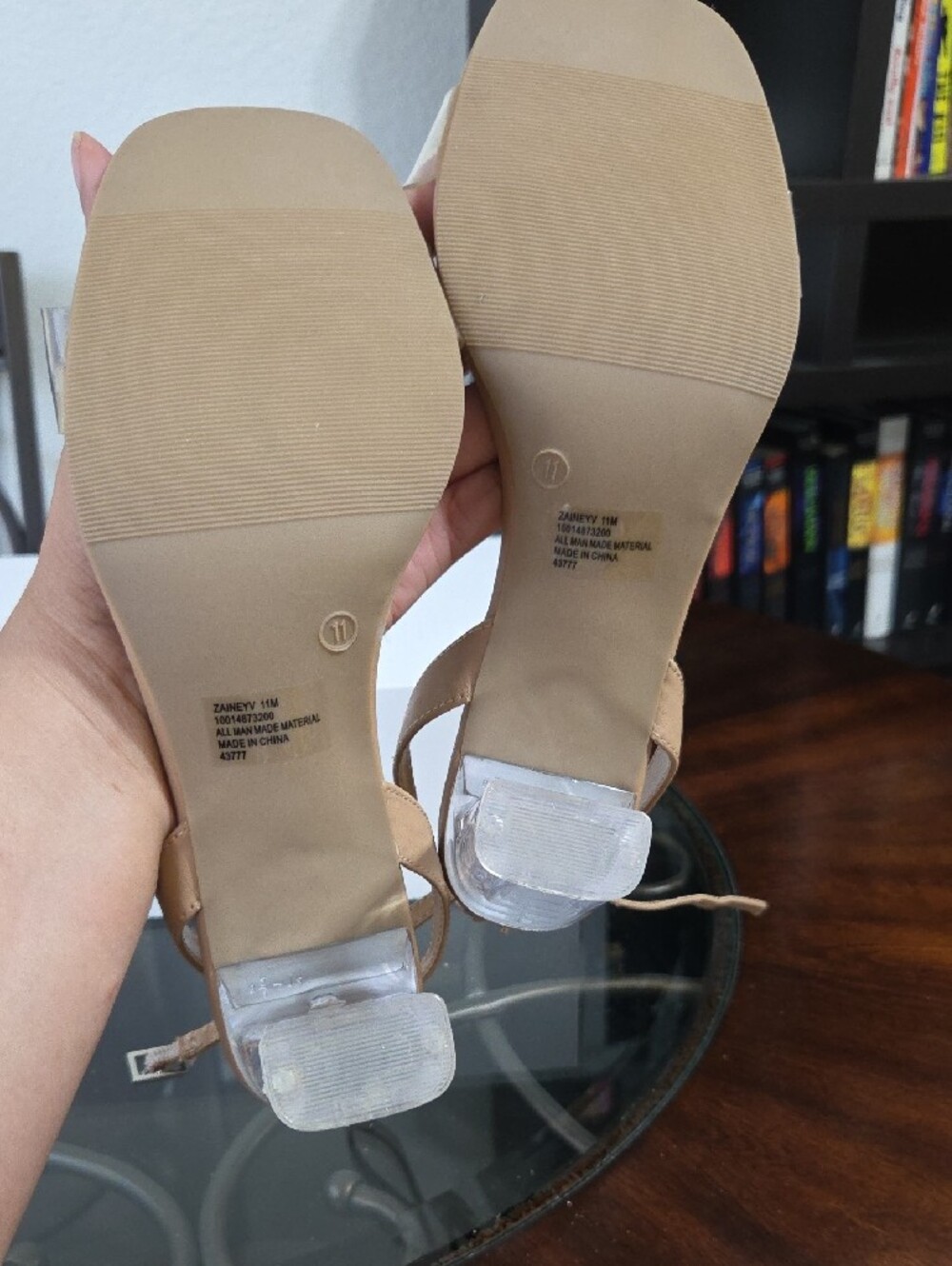 Wild Pair Nude Slingback Clear Block Heel Sandals - Picture 9 of 9